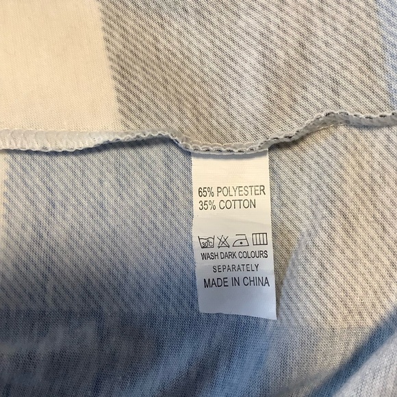 💜3/$30 Blue Plaid Shirt 3/4 Roll-up sleeves Small - Picture 8 of 8